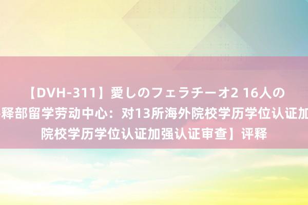 【DVH-311】愛しのフェラチーオ2 16人のザーメン中毒 【评释部留学劳动中心：对13所海外院校学历学位认证加强认证审查】评释