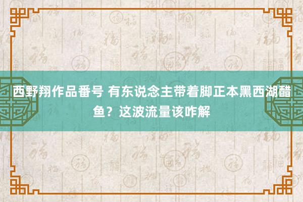 西野翔作品番号 有东说念主带着脚正本黑西湖醋鱼？这波流量该咋解