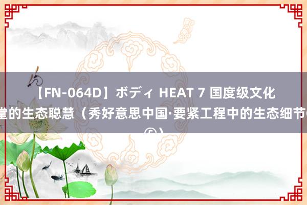 【FN-064D】ボディ HEAT 7 国度级文化殿堂的生态聪慧（秀好意思中国·要紧工程中的生态细节⑤）