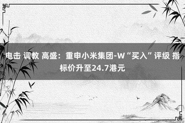 电击 调教 高盛：重申小米集团-W“买入”评级 指标价升至24.7港元